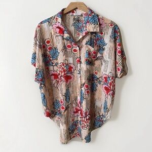 Cupshe floral stripe print bathing suit cover up